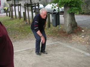 Boulespieler in Aktion